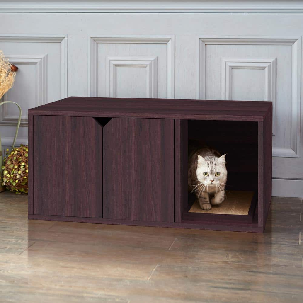 Way Basics Eco zBoard Espresso Modern Cat Litter Box Enclosure Furniture PET-LITTER-EO