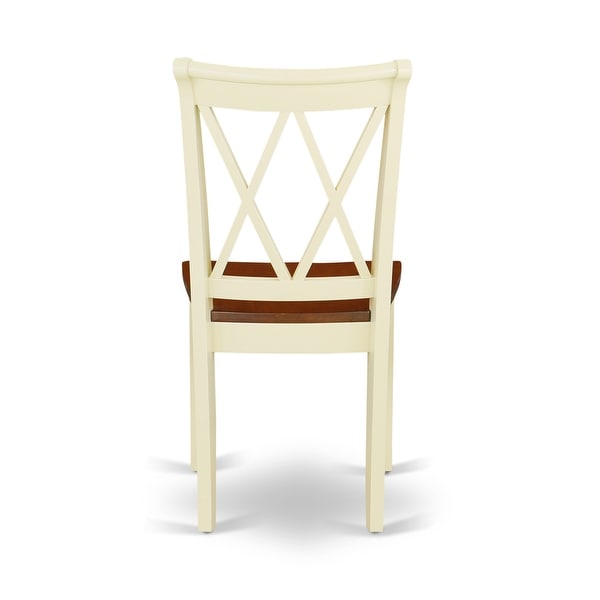 CLC-BMK-W Clarksville Double X-back Chairs in Buttermilk and Cherry Finish (Set of 2)