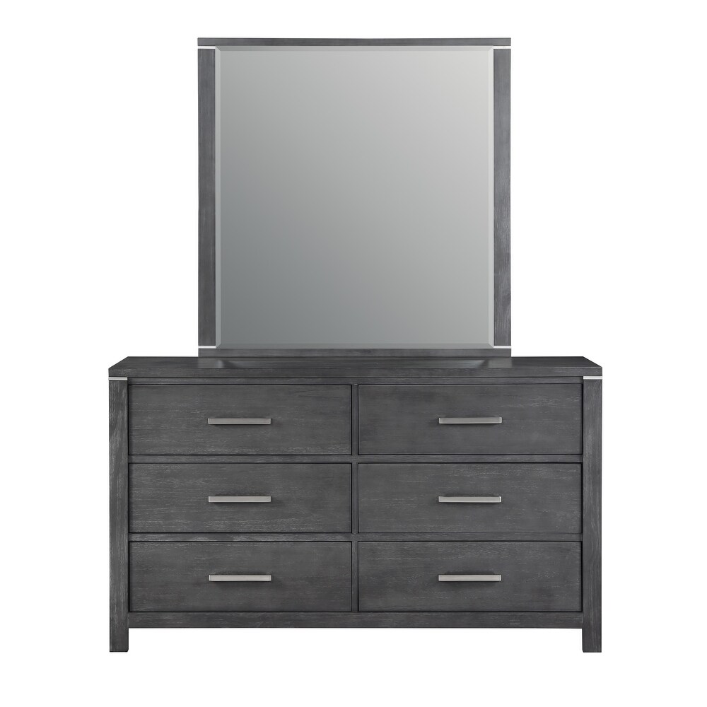 New Classic Furniture Alamos Charcoal Grey 4 piece Bedroom Set with Nightstand