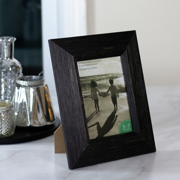 Distressed Finish Black Picture Frame With Easel Back For 5 quot X 7 quot Photos