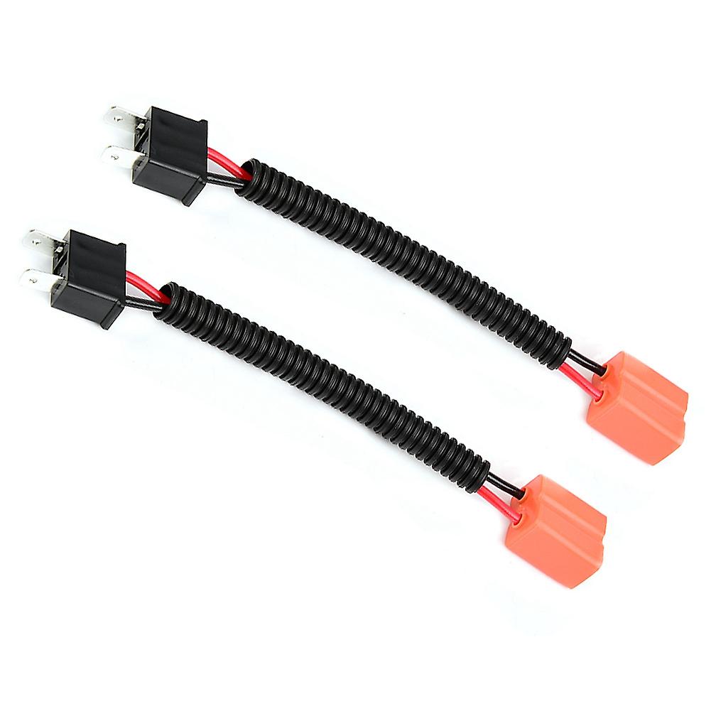 2pcs Ceramic Socket Plug Connector Wiring For H7 Light Harness Adapter Converter