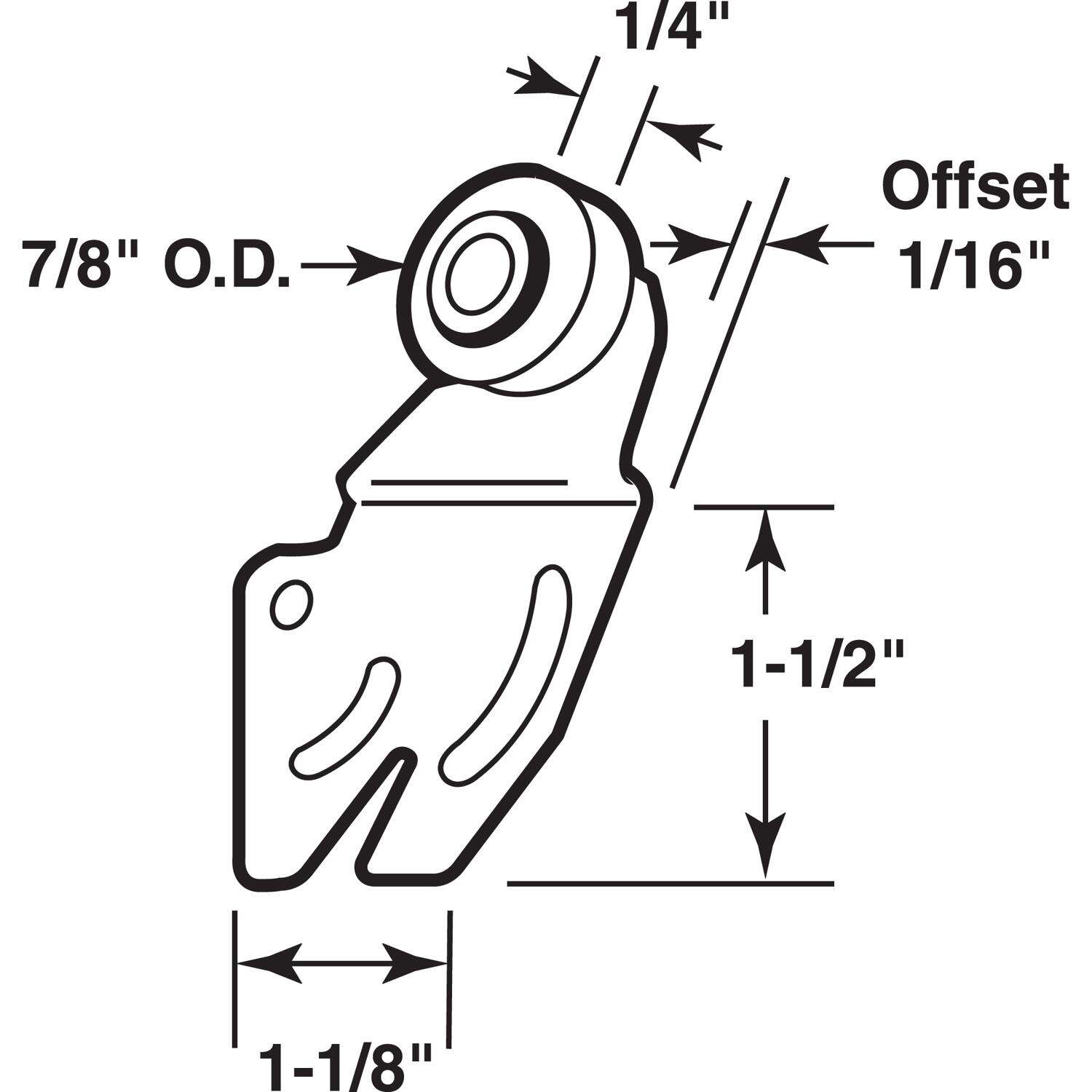 Prime-Line 7/8 in. D X 1/4 in. L Mill Plastic Door Roller 2 pk