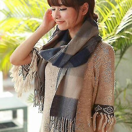 Women's Fashion Long Shawl Big Grid Winter Warm Lattice Large Scarf