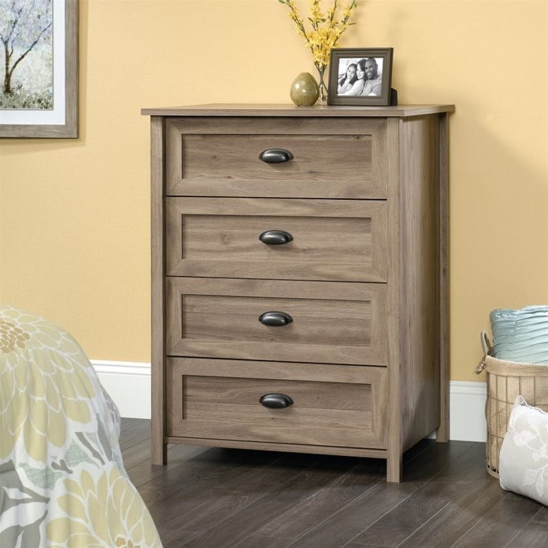 2 Piece Bedroom Set with Dresser and Chest in Salt Oak