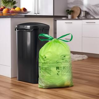 Simply Bio 13 Gal. 1  Mil Compostable Trash Bags with Drawstring Eco-Friendly Heavy-Duty (30-Count) SB-13GAL-D-30PK