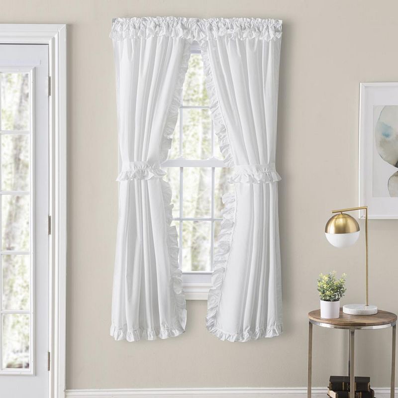 Ellis Home Classic Narrow Ruffle 2-Piece Rod Pocket Curtain Panel