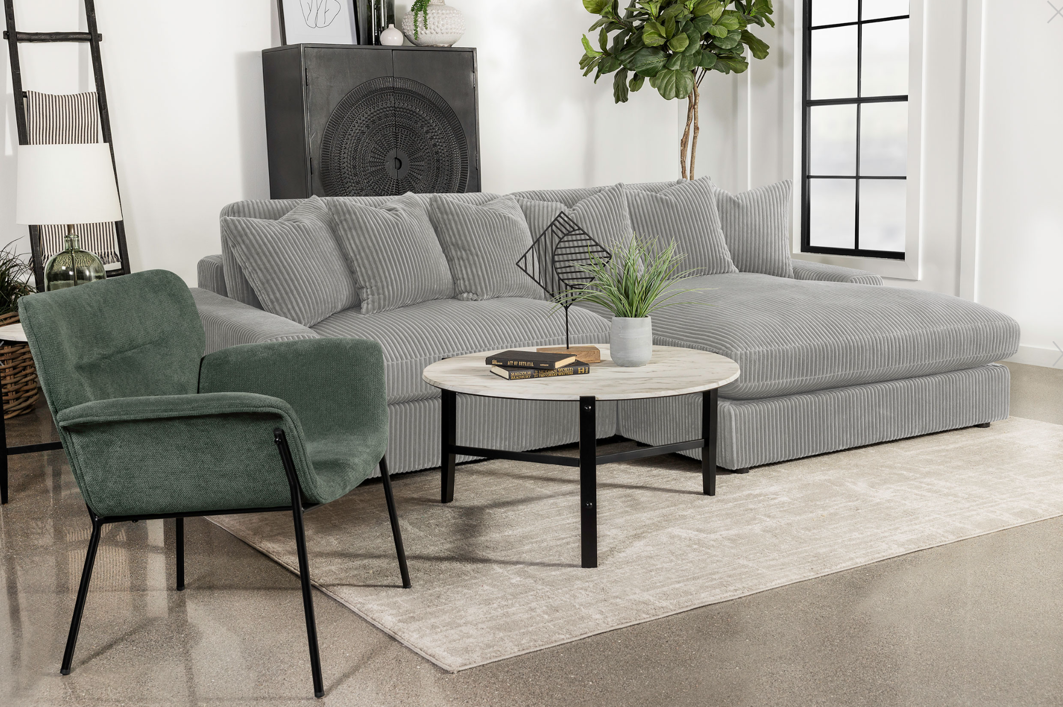 Blaine Upholstered Reversible Sectional Sofa Grey