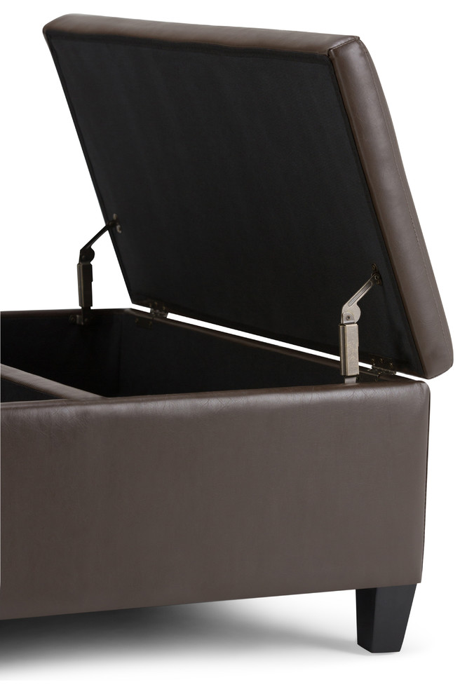 Ellis 36 quotContemporary Square Storage Ottoman   Transitional   Footstools And Ottomans   by Homesquare  Houzz
