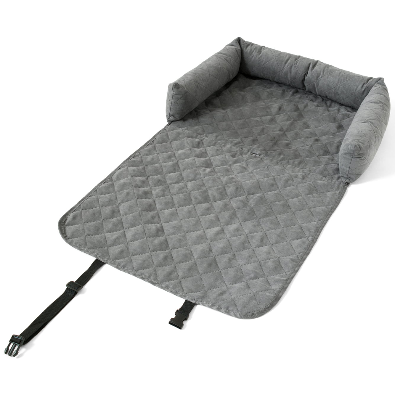 Precious Tails Co-Pilot Bolster Dog Car Seat Cover， Grey， Large， 39