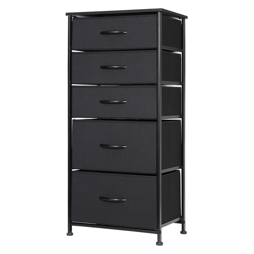 5 Drawer Fabric Bedroom Dresser Storage Tower