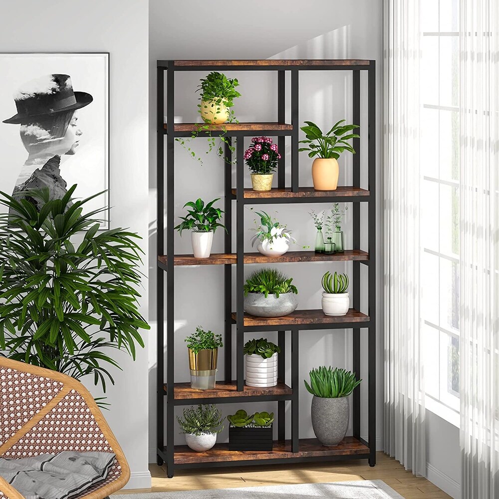 7 Tier Bookshelf  78.7 inch Tall Bookcase with 10 Open Storage Shelves   39.37”(L) x 11.8”(D) x 78.74”(H)