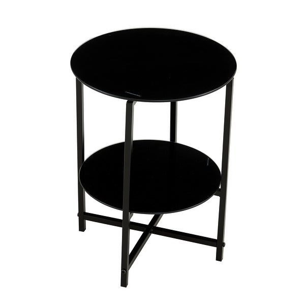 2- layer Tempered Glass End Table