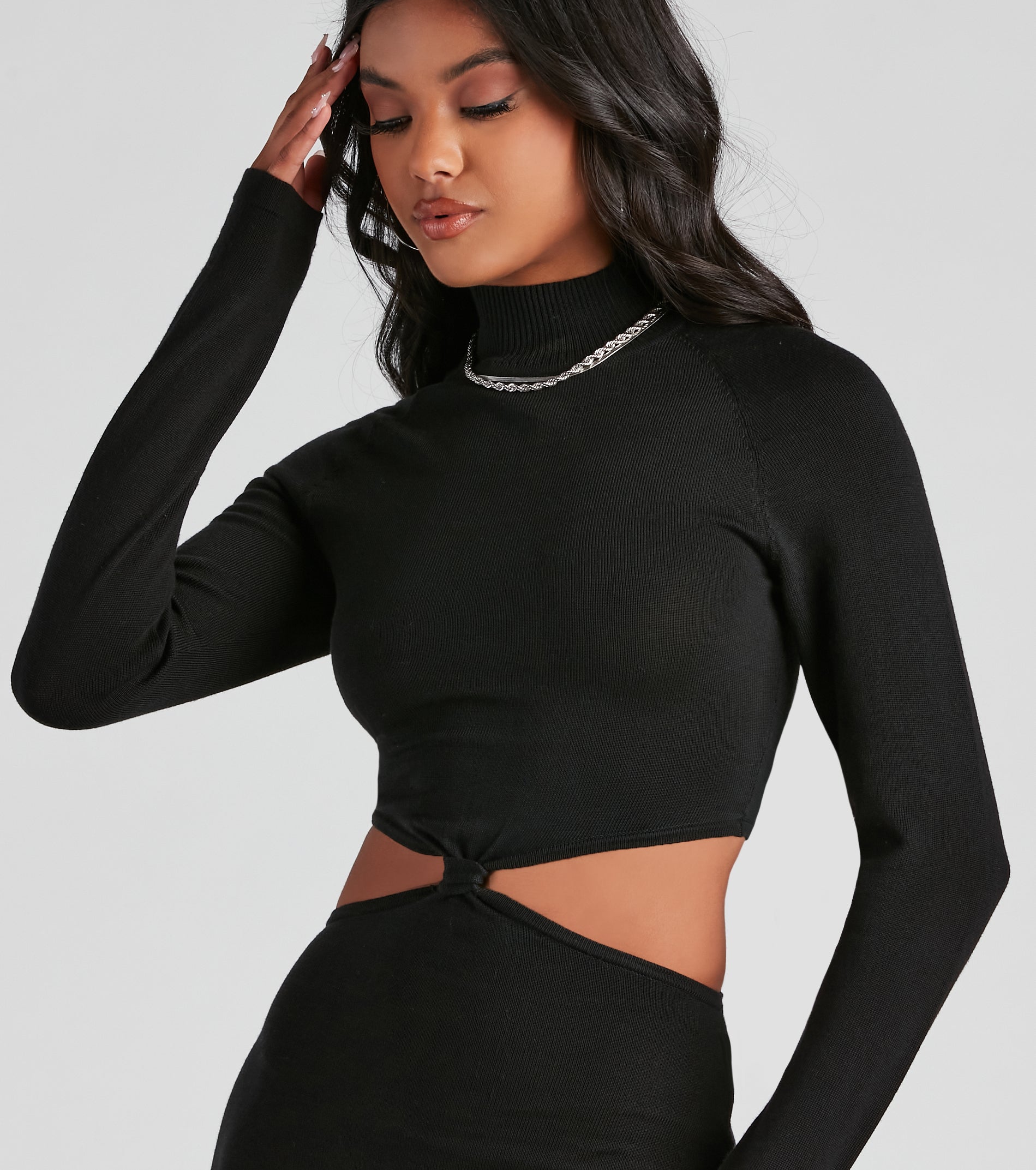 Elevated Cutout Mini Sweater Dress