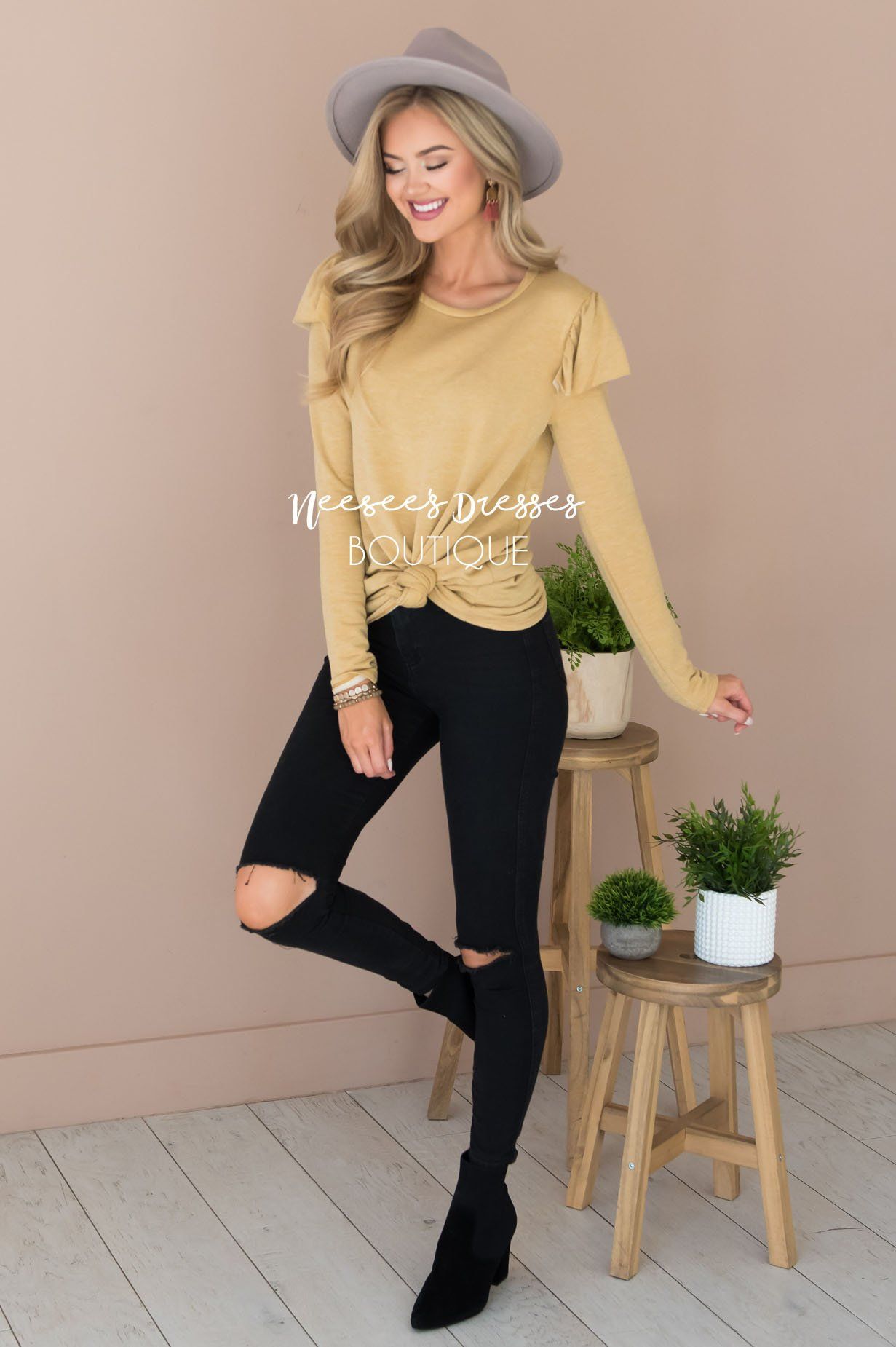 You're So Beautiful Ruffle Sleeve Top