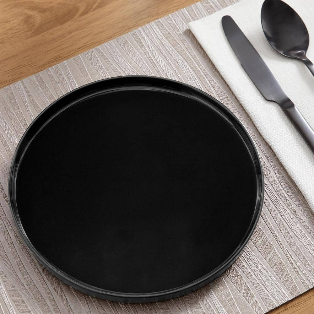 Home Decorators Collection Trenblay Melamine Salad Plates in Charcoal Black (Set of 6) TPL1085MSBLK