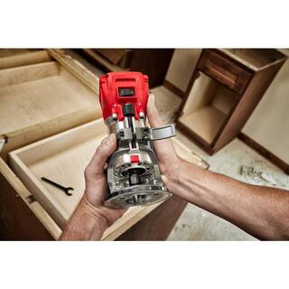 MW M18 FUEL 18V Lithium-Ion Brushless Cordless Compact Router w Compact Router Plunge Base 2723-20-48-10-5601