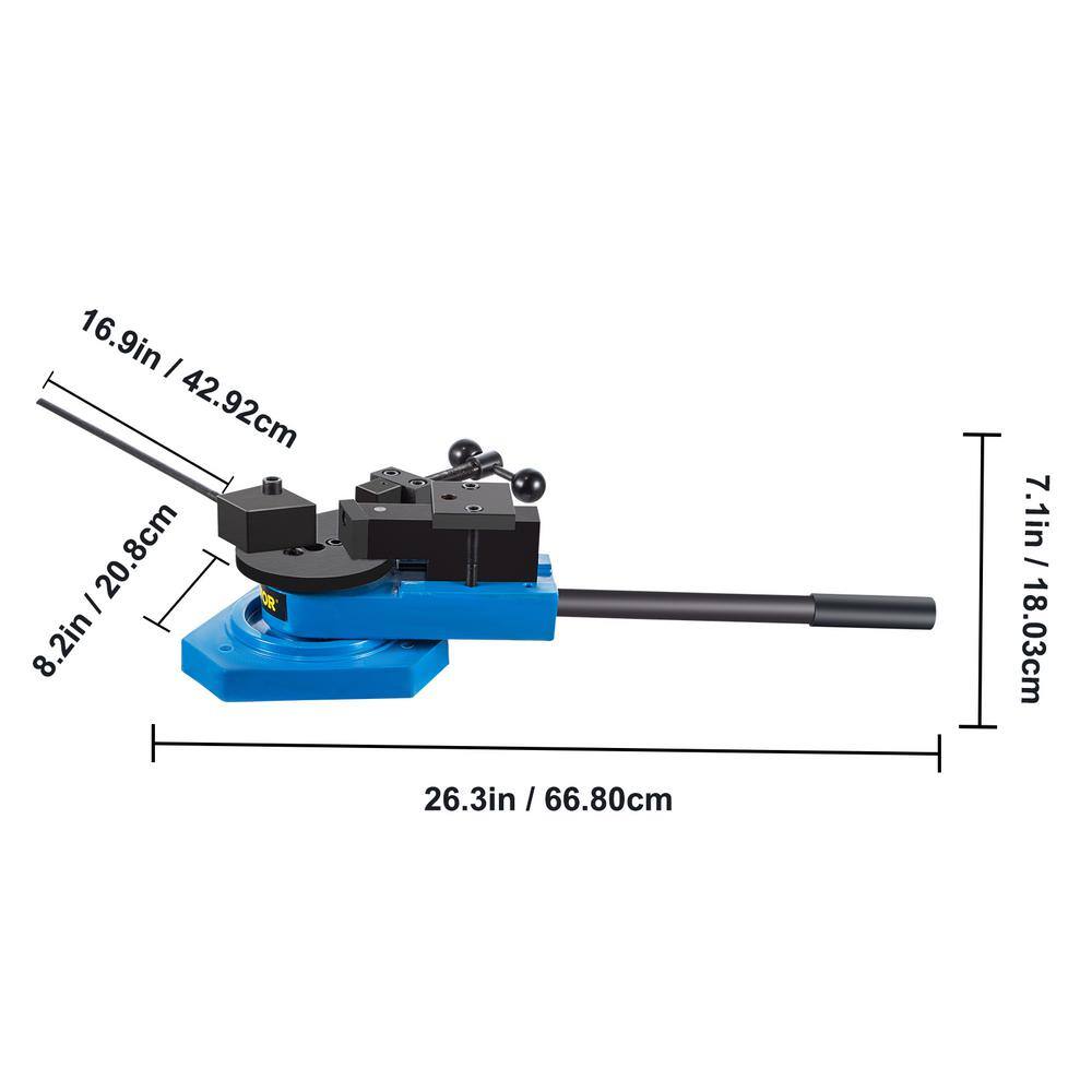 VEVOR 58 in. Scroll Pipe Bender Steel Manual Radius 0 to 90 Bending Degree Tube Bender Universal For Steel Brass Metal Market SDWGJSBG-40000001V0