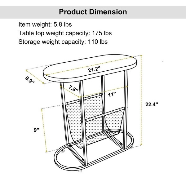 Small Side Tables With Magazines Organizer Storage Space