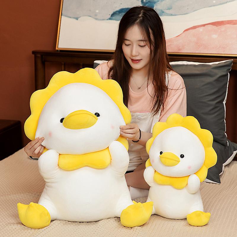 Cute Sun Flower Duck Doll Plush Toy Little Yellow Duck Doll Doll Girl Sleeping Pillow Children's Gift