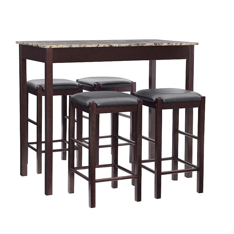 Linon Lancer Bar Table and Stool 5-piece Set