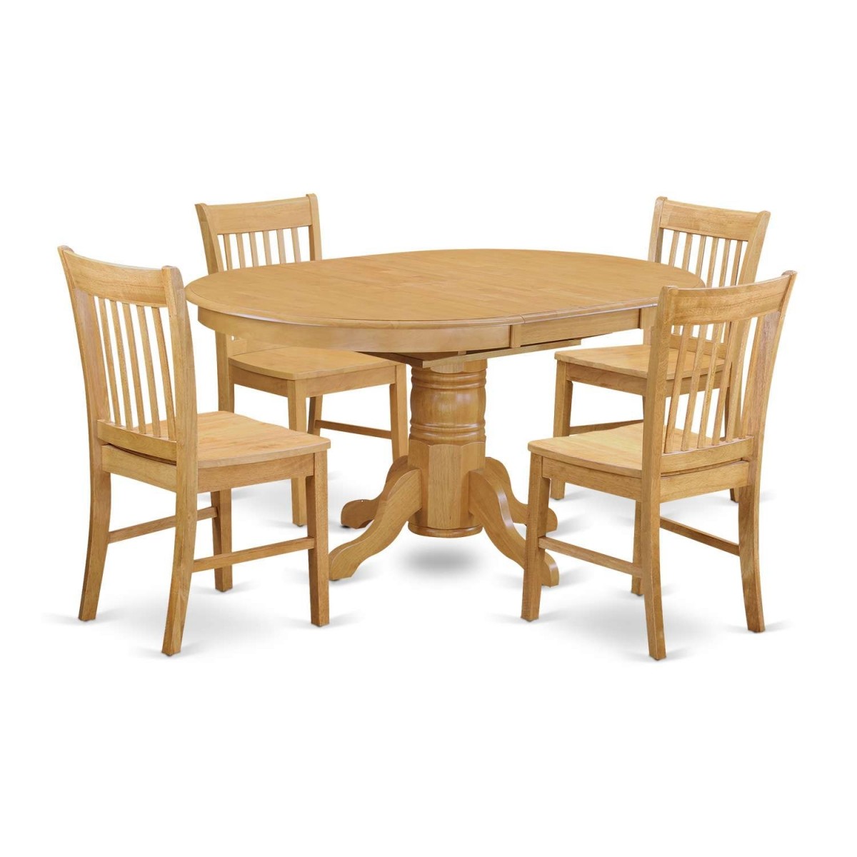 East West Furniture Avon 5 Piece Dining Table Set - Dining Room Table and 4 Wood Seat Dining Chairs