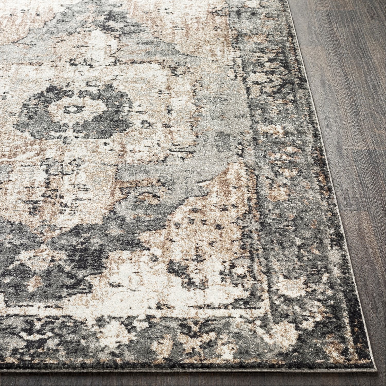 Chelsea Rug in Charcoal & Dark Brown