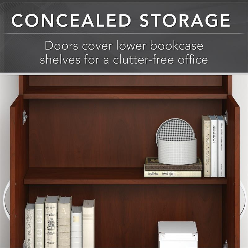 Studio C Bookcase Door Kit in Hansen Cherry   Engineered Wood   Transitional   Bookcases   by Homesquare  Houzz