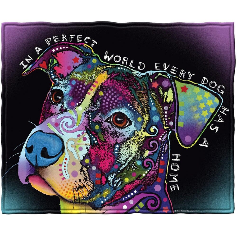 Perfect World Every Dog Super Soft Plush Fleece Throw Blanket by Dean Russo