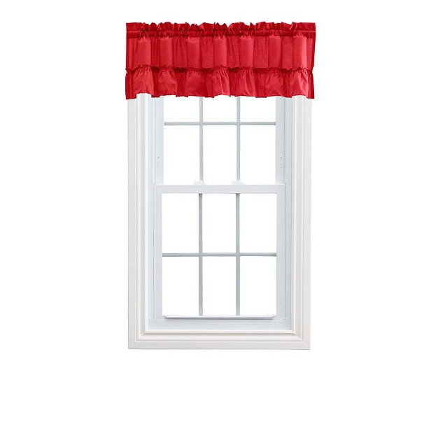 Rod Pocket High Quality Fabric Solid Color Window Ruffled Filler Valance 54 quot x13 quot Red