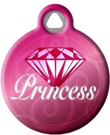 Dog Tag Art Diamond Princess Personalized Dog and Cat ID Tag