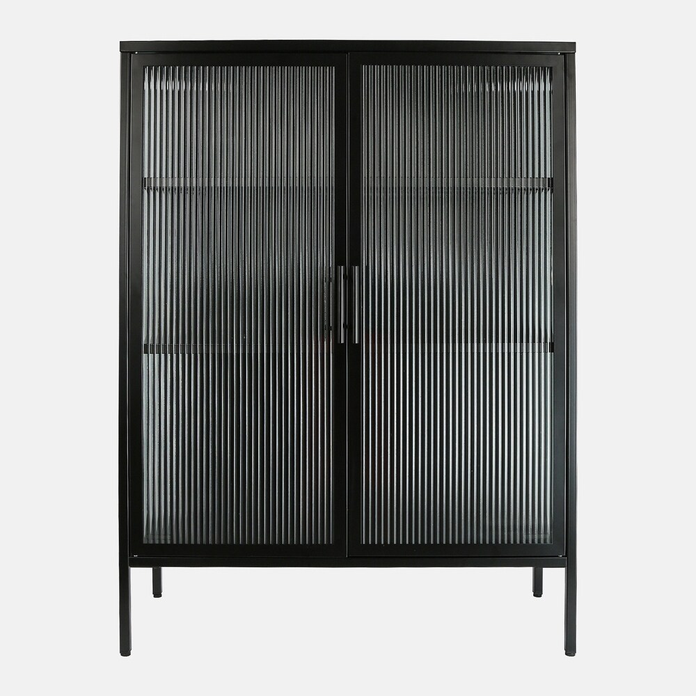 48 Inch Double Glass Door Storage Cabinet