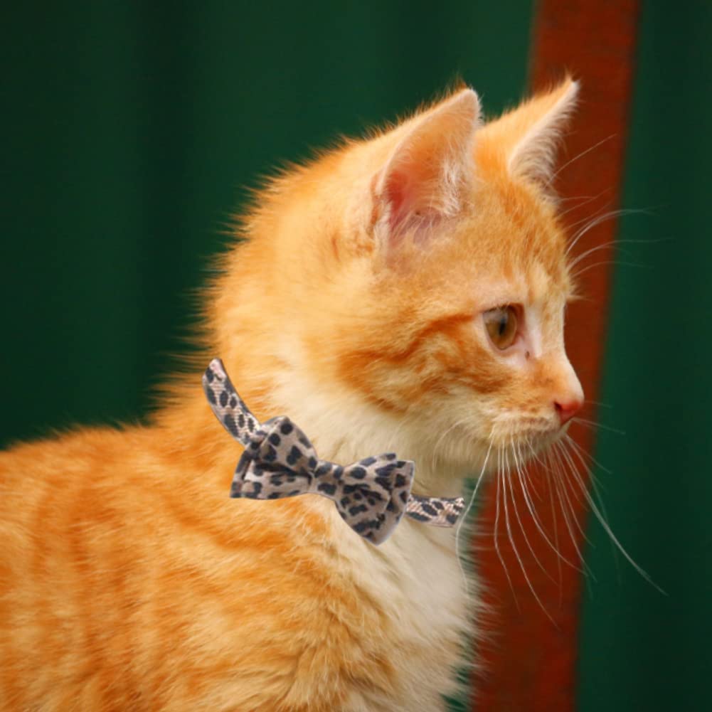 Cat Collar with Bowtie Bell Safety Buckle Breakaway Kitten Puppy 7-11in Movable Adjustable