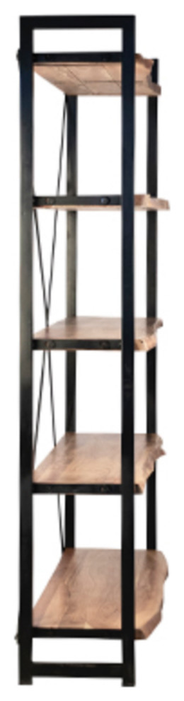 Live Edge Wood  ampIron Shelf   Industrial   Bookcases   by Design Mix Furniture  Houzz