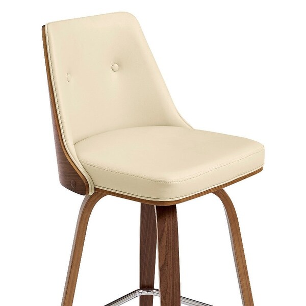 Swivel Counter Stool with Button Tufted Curved Back - 20