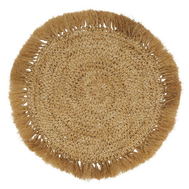 Saro Lifestyle Round Raffia Placemats set Of 4