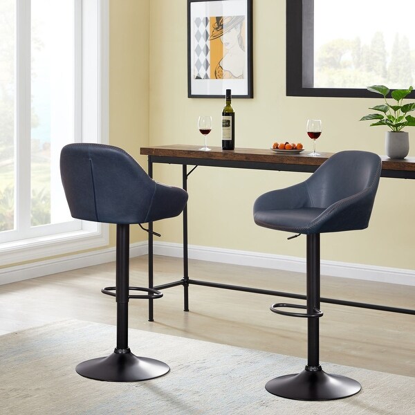 Bodeaux Swivel Adjustable Height Bar Stool (Set of 2)