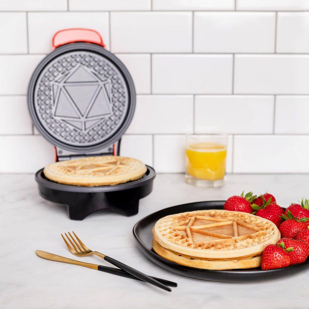 Uncanny Brands Dungeons and Dragons 20-Sided Die Red American Waffle Maker WM1-DAD-DI1