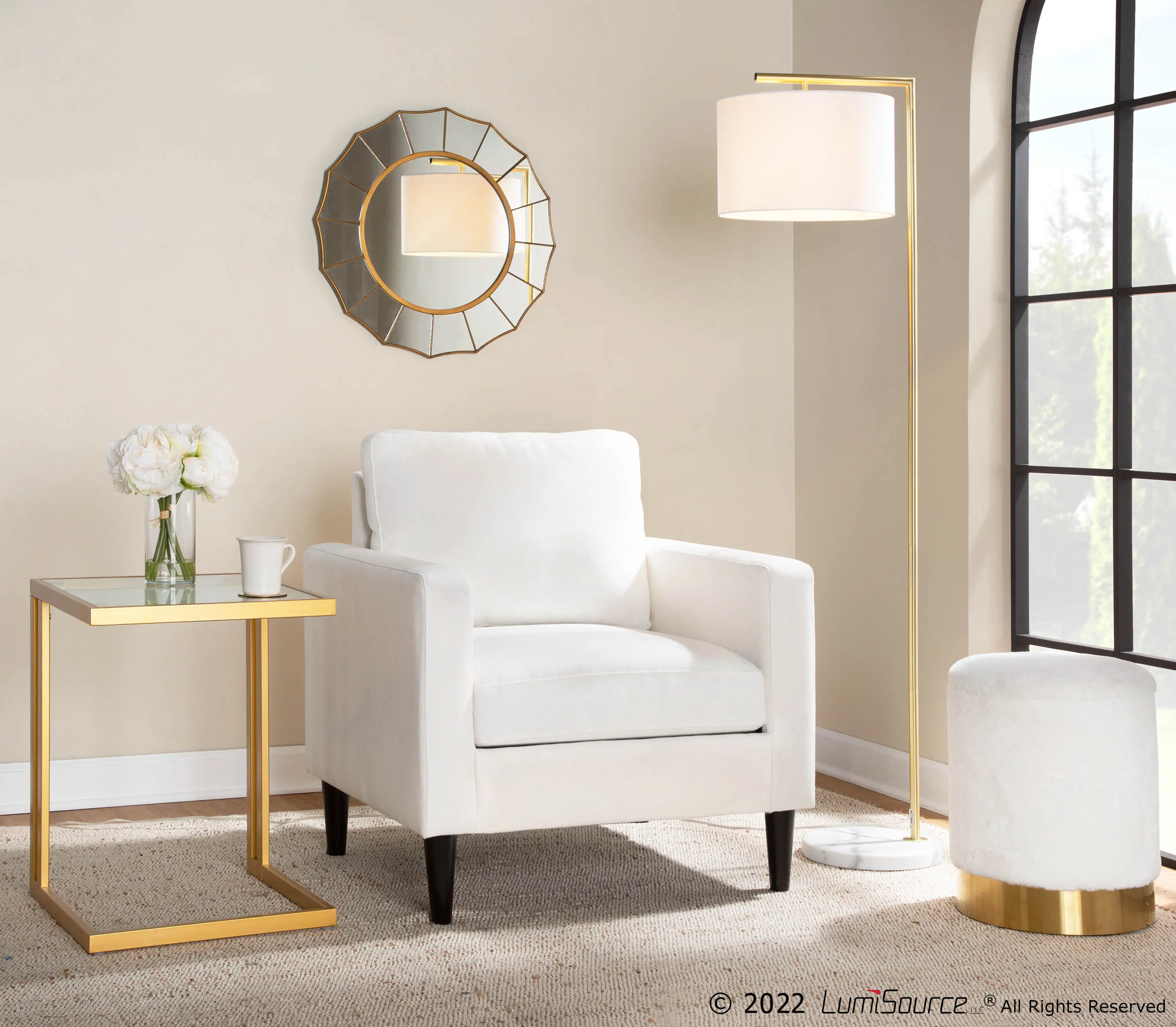 Wendy Contemporary Cream Accent Chair