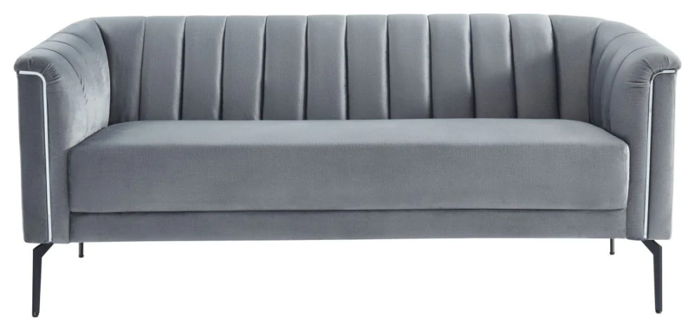 Vanna Modern Gray Fabric Sofa   Modern   Sofas   by Virgil Stanis Design  Houzz