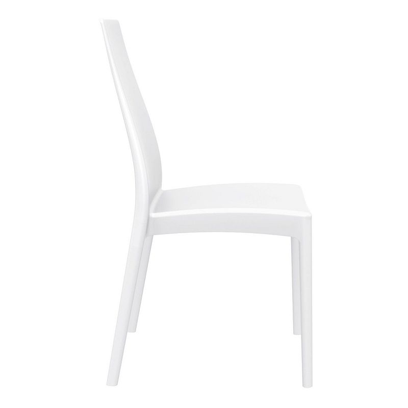 37 White Outdoor Patio Solid High Back Dining Chair