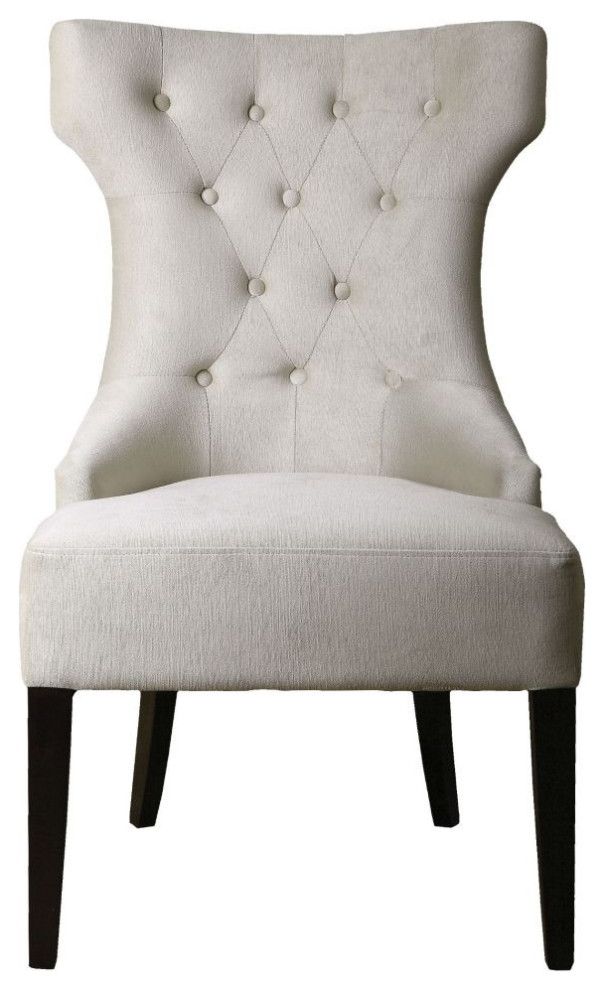 Uttermost Arlette 23 x 38 quotTufted Wing Chair   Transitional   Armchairs And Accent Chairs   by Designer Lighting and Fan  Houzz