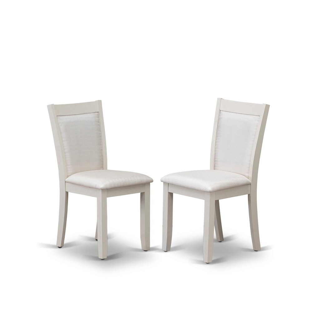 Dining Table Set Consists of a Dining Table and Baby Blue Dining Chairs   Wire Brushed linen white Finish(Pieces Options)