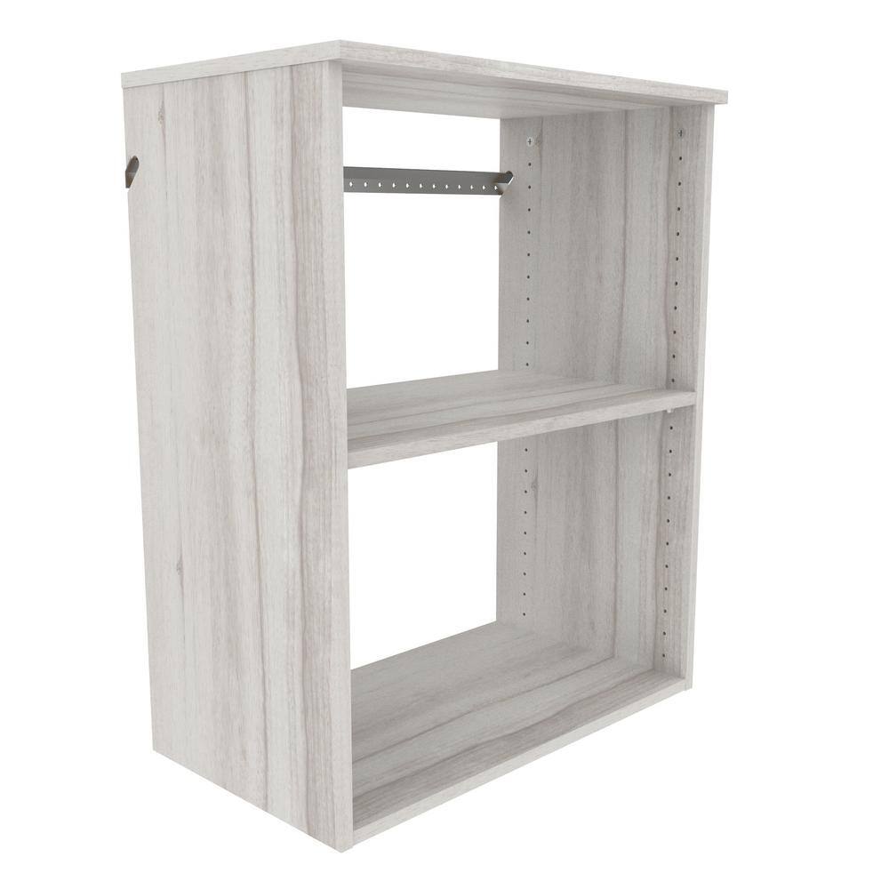 ClosetMaid Style+ 55.12 in. W - 121.12 in. W Bleached Walnut Laundry Room Cabinet Kit with Top Shelves and Shaker Doors 10000-02192