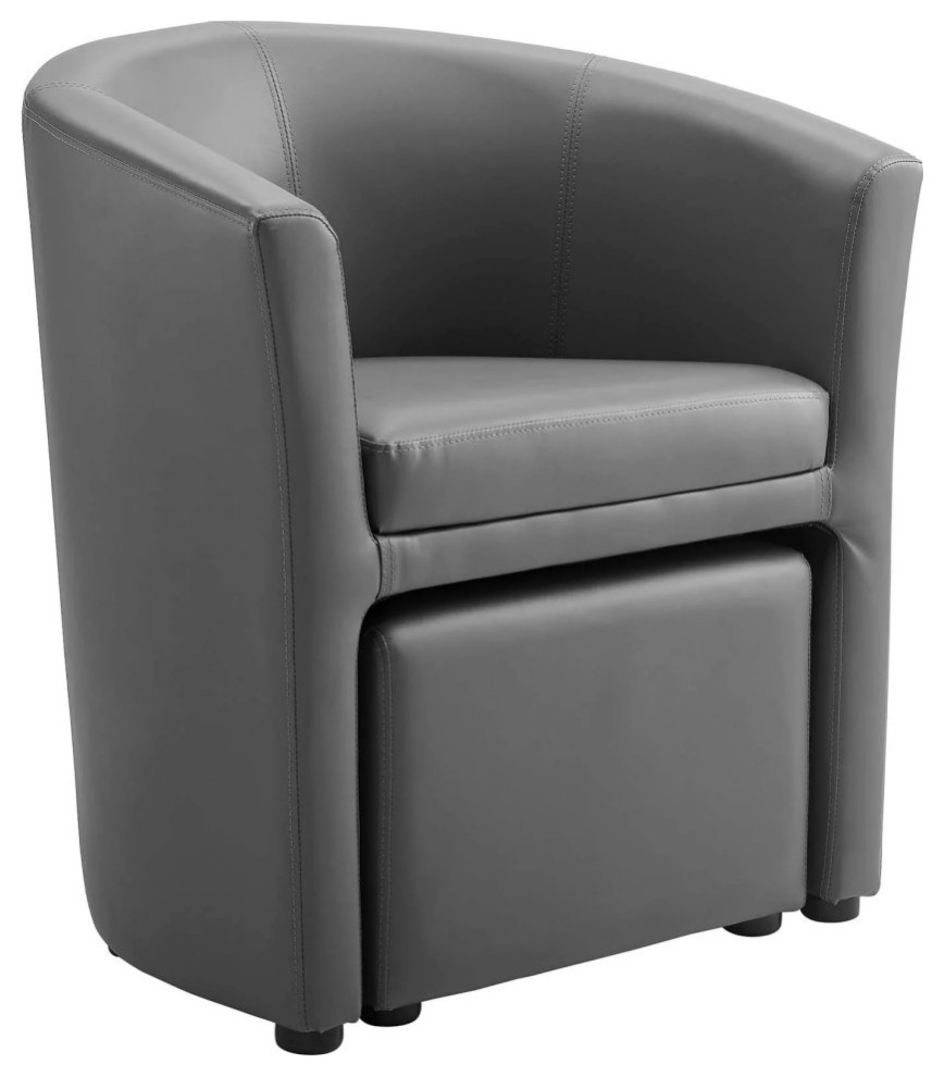 Tomas Gray Armchair and Ottoman   Transitional   Armchairs And Accent Chairs   by V.S.D Furniture  Houzz