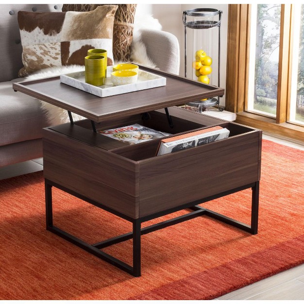 Kristie Contemporary Lift Top Coffee Table Dark Oak black Safavieh