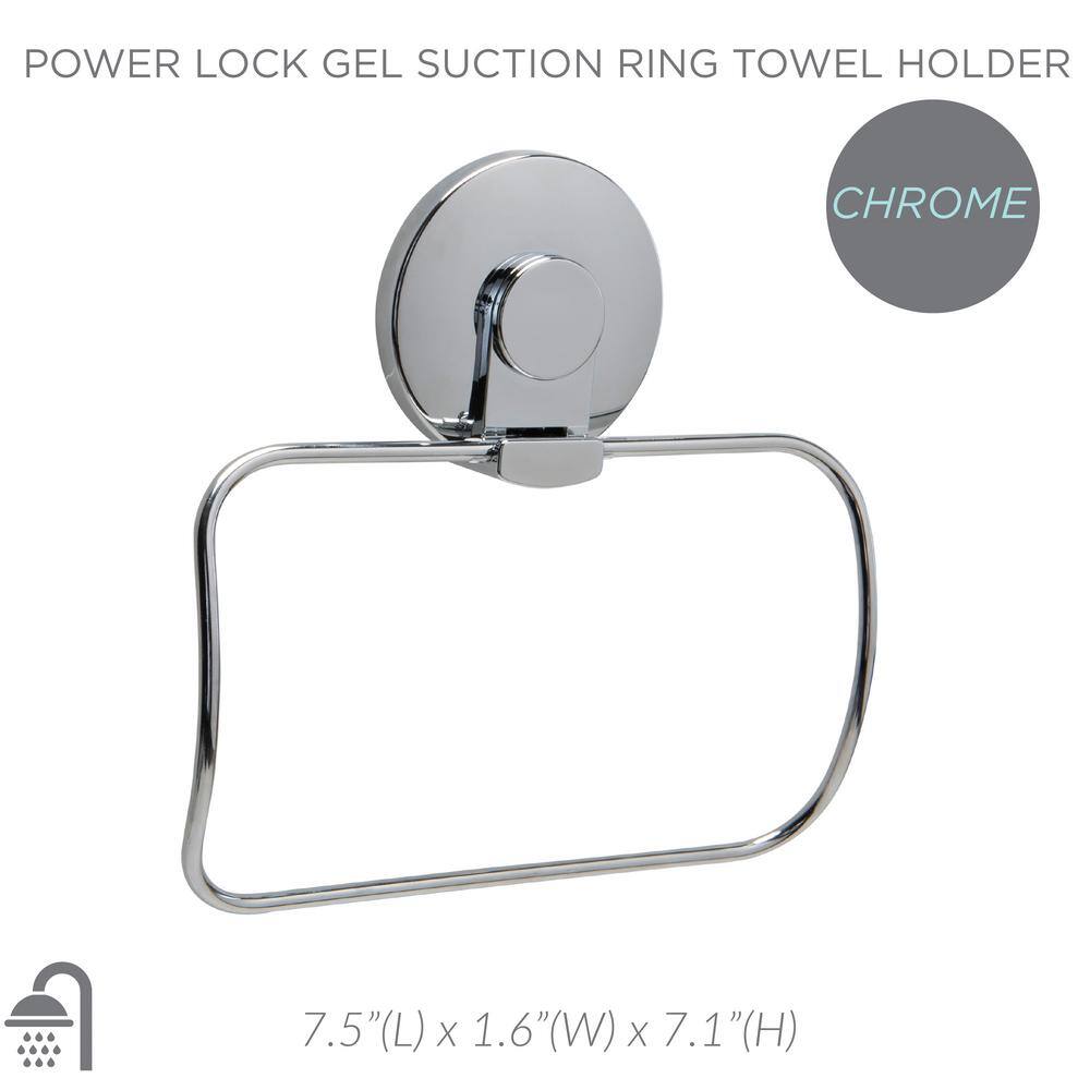 Bath Bliss Gel Suction Towel Ring Holder in Chrome 26756-CHR