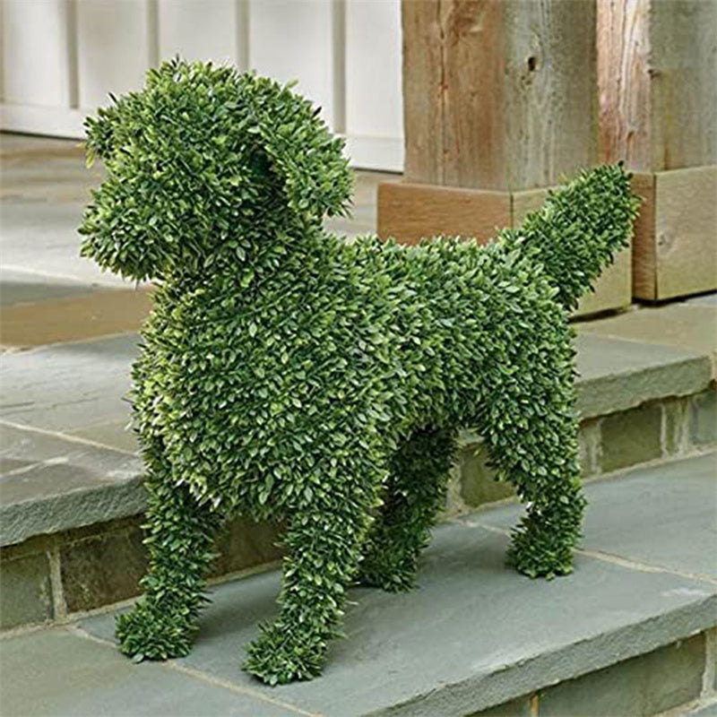 Decorative Peeing Dog Topiary Faux Boxwood Garden Dog Without Ever a Finger to Prune or Water Decorative Pet Garden Statue