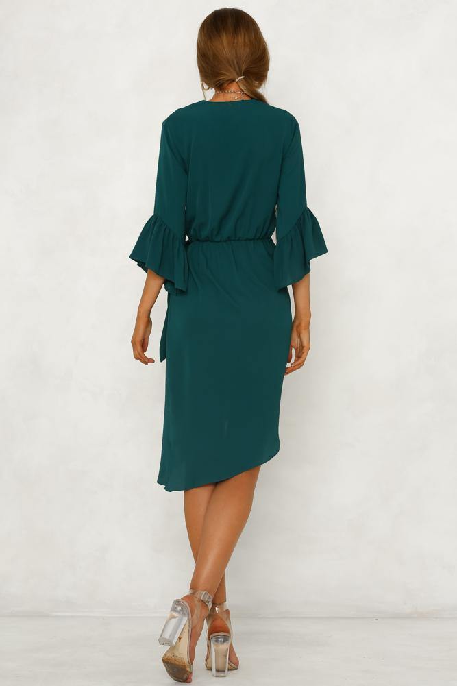 Heart Of The City Midi Dress Green