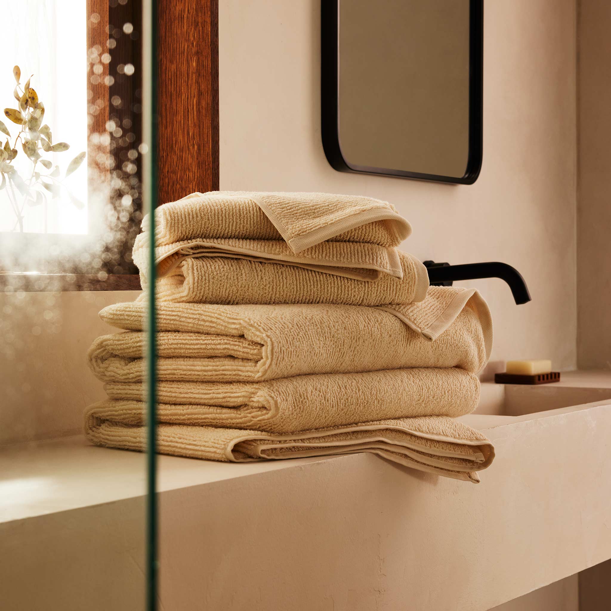 Organic Ribbed Bath Towels