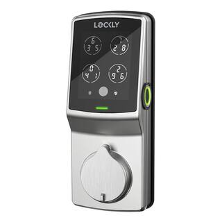 Lockly Secure Pro Satin Nickel Deadbolt WiFi Smart Lock with 3D Fingerprint Mobile App Keypad works with Hey GoogleAlexa PGD 728W SN